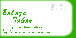 balazs tokar business card