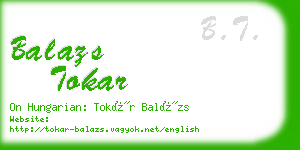 balazs tokar business card